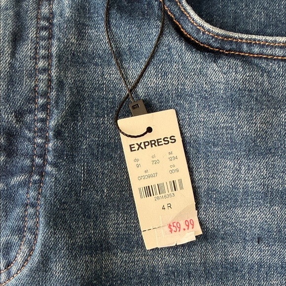 Express High Rise Blue Jeans - Picture 3 of 6